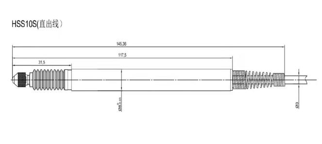 LVDT位移传感器HSS10S外形尺寸图